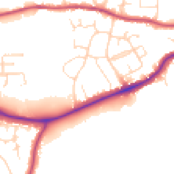 Daytime road noise heatmap for S43 1BL