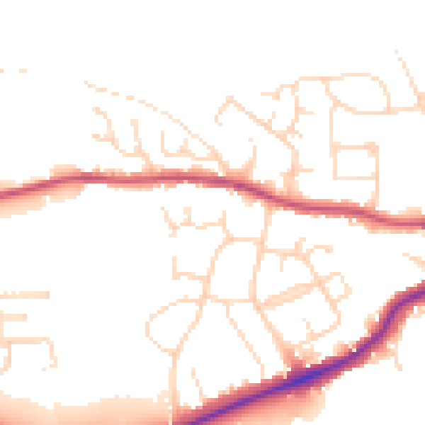 Daytime road noise heatmap for S43 1BQ