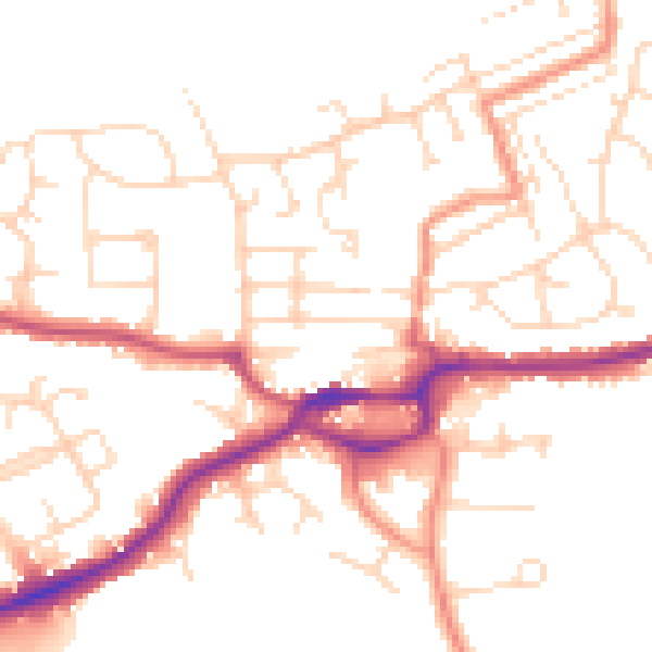 Daytime road noise heatmap for S43 1DB
