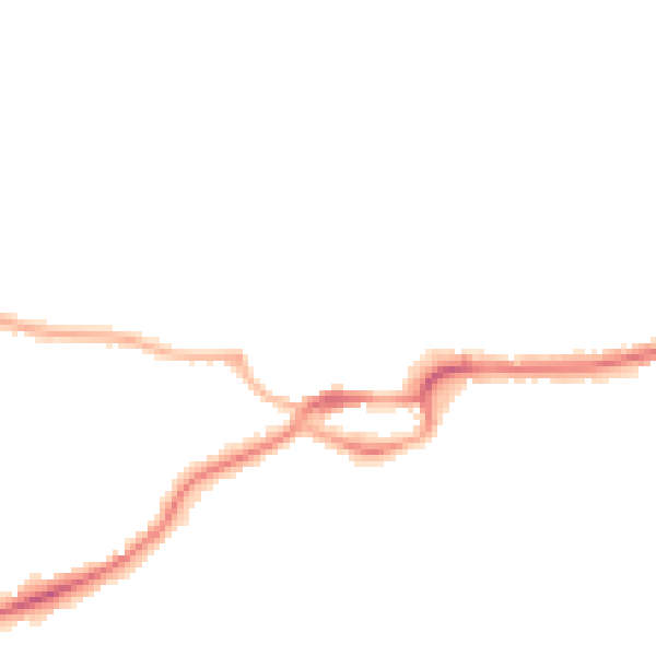 Night-time road noise heatmap for S43 1DB