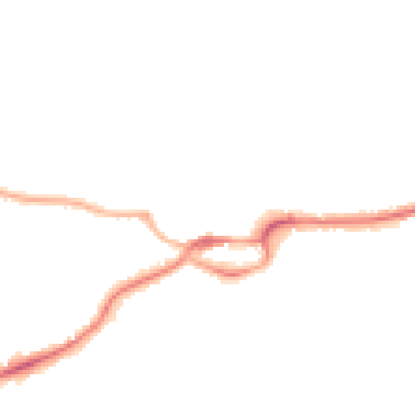 Night-time road noise heatmap for S43 1DD
