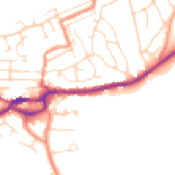 Daytime road noise heatmap for S43 1DF