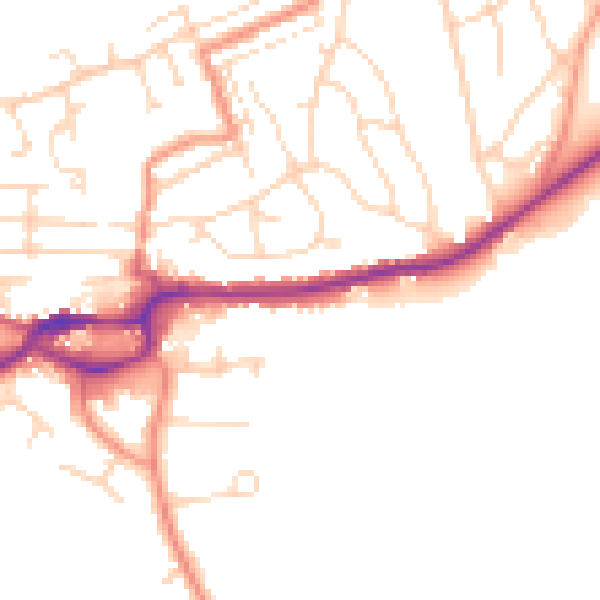 Daytime road noise heatmap for S43 1DG