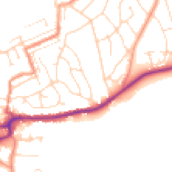 Daytime road noise heatmap for S43 1DH