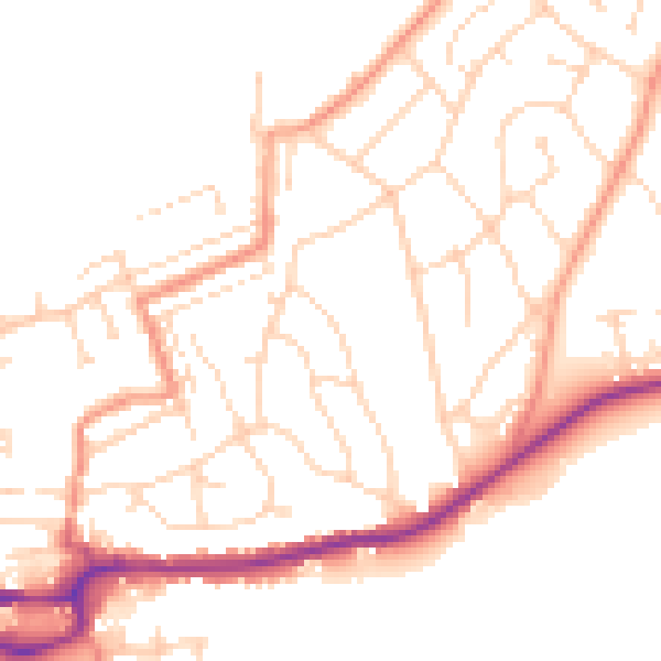 Daytime road noise heatmap for S43 1DL