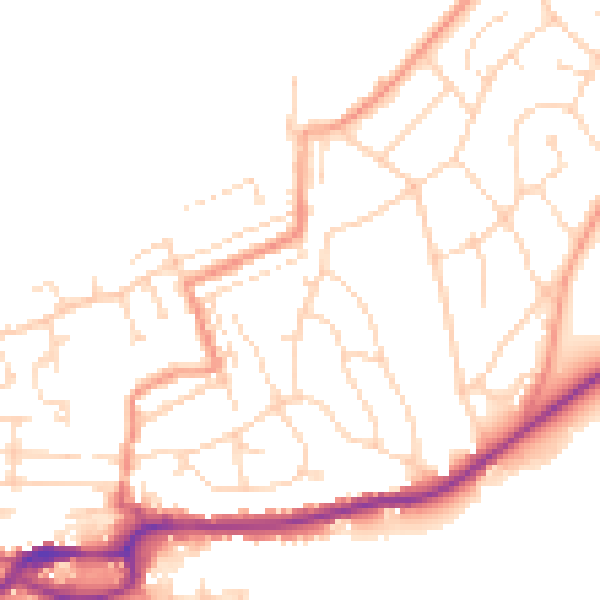 Daytime road noise heatmap for S43 1DP