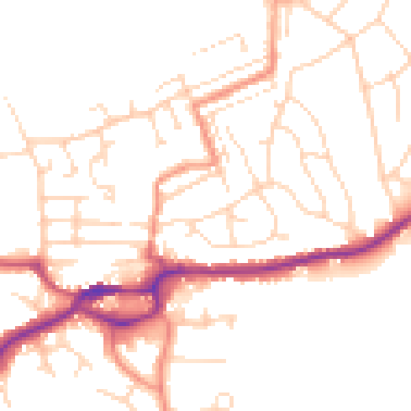 Daytime road noise heatmap for S43 1DZ