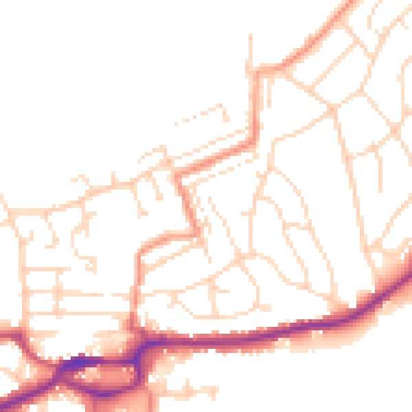 Daytime road noise heatmap for S43 1EN