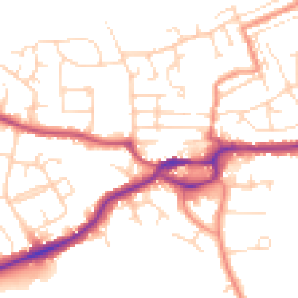 Daytime road noise heatmap for S43 1GA
