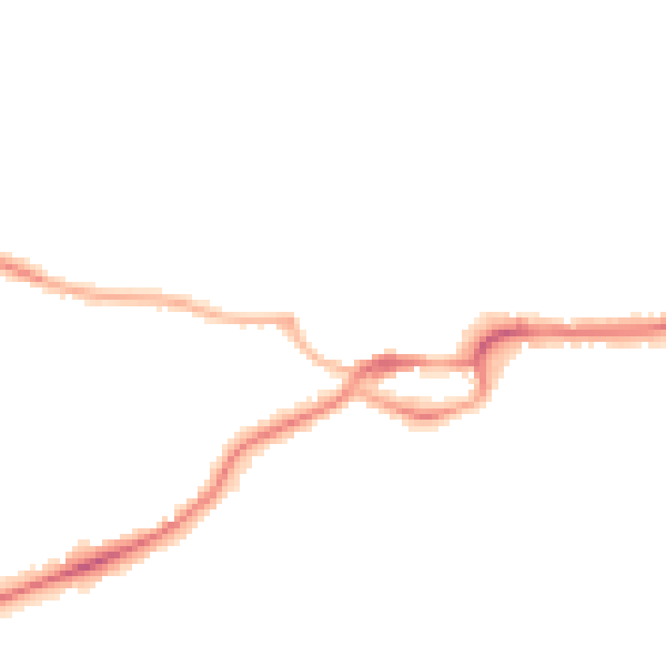 Night-time road noise heatmap for S43 1GA