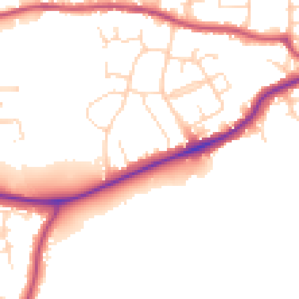 Daytime road noise heatmap for S43 1GZ