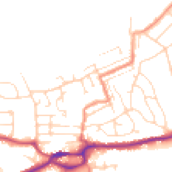Daytime road noise heatmap for S43 1JD