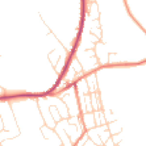 Daytime road noise heatmap for S43 2AT