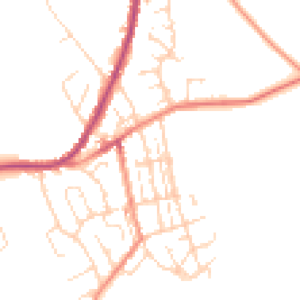 Daytime road noise heatmap for S43 2BG