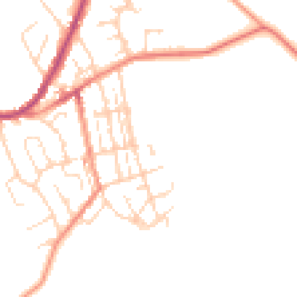 Daytime road noise heatmap for S43 2BH