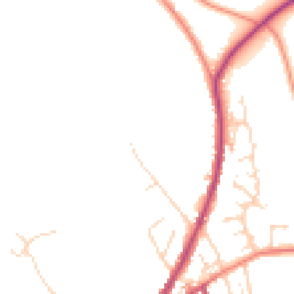 Daytime road noise heatmap for S43 2DJ