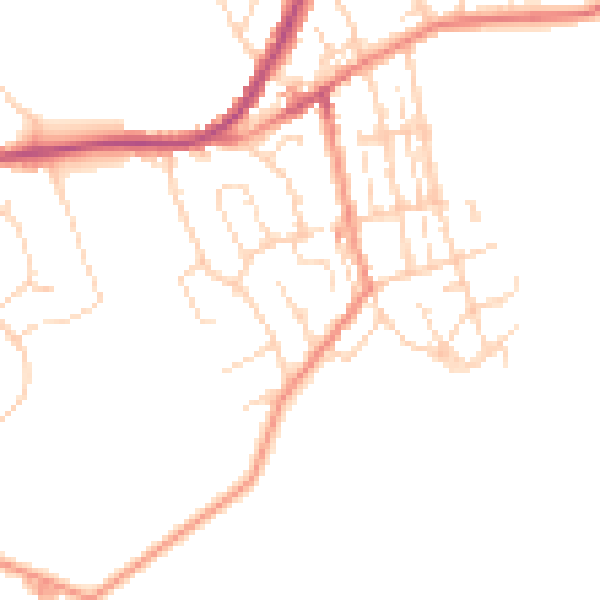 Daytime road noise heatmap for S43 2DW