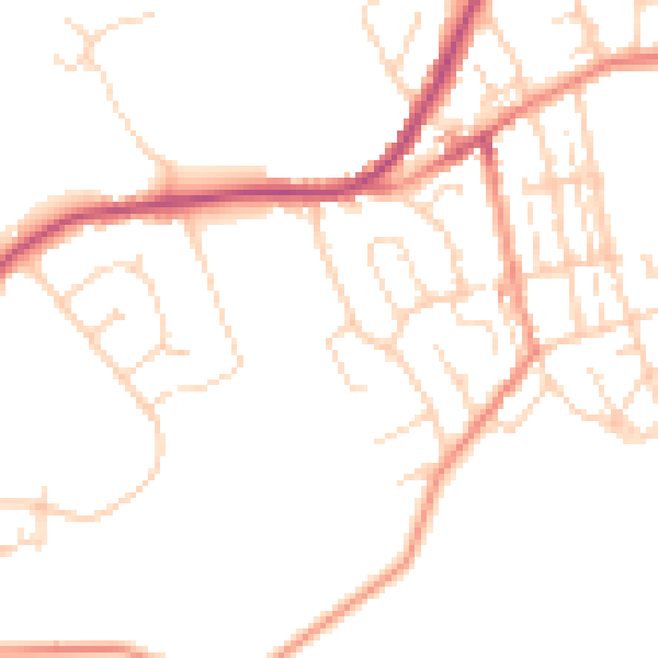 Daytime road noise heatmap for S43 2EB