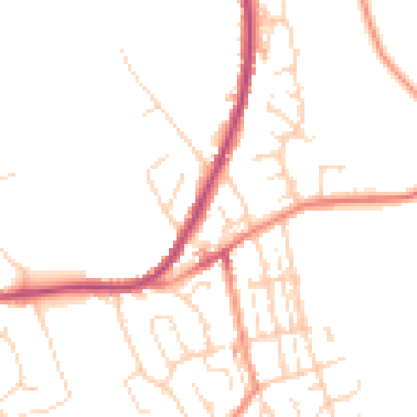Daytime road noise heatmap for S43 2EG