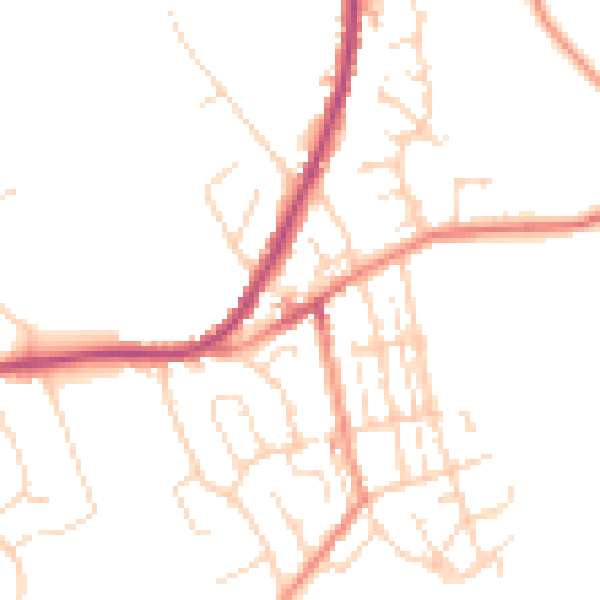 Daytime road noise heatmap for S43 2EJ