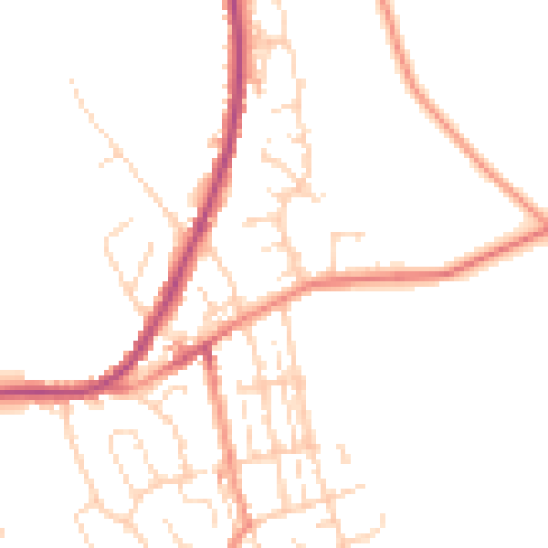 Daytime road noise heatmap for S43 2EX