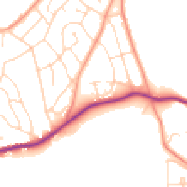 Daytime road noise heatmap for S43 2JE