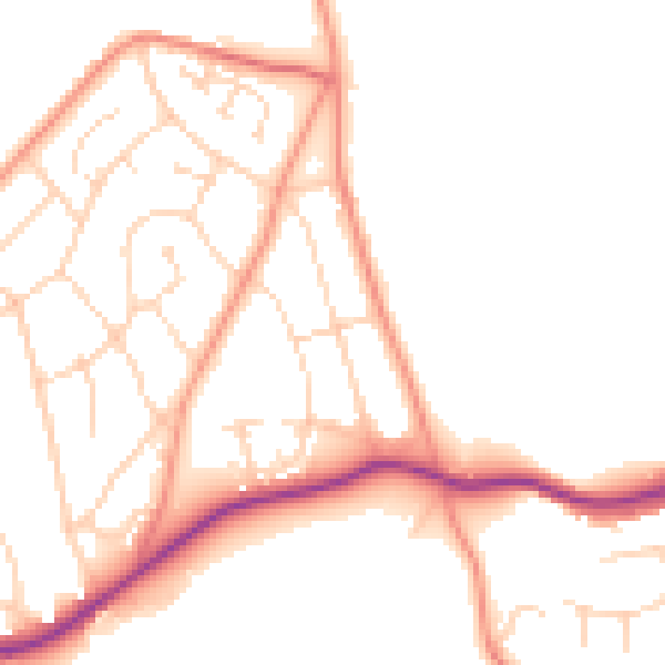 Daytime road noise heatmap for S43 2JQ