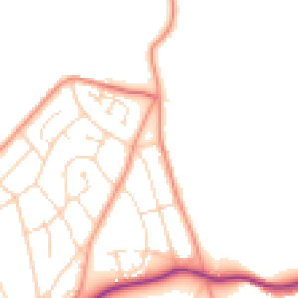 Daytime road noise heatmap for S43 2JR