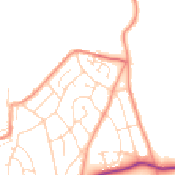 Daytime road noise heatmap for S43 2JU