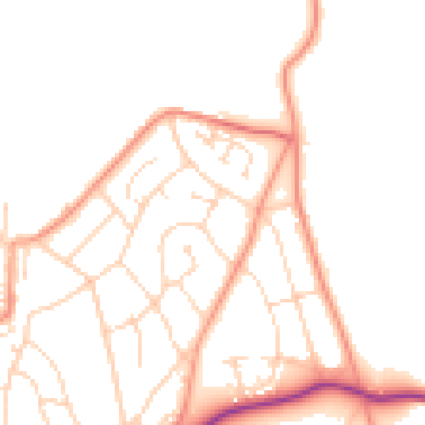 Daytime road noise heatmap for S43 2JZ