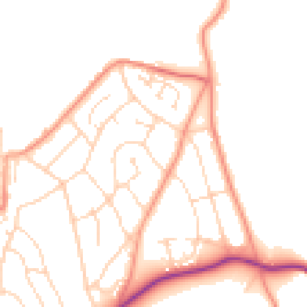 Daytime road noise heatmap for S43 2LA