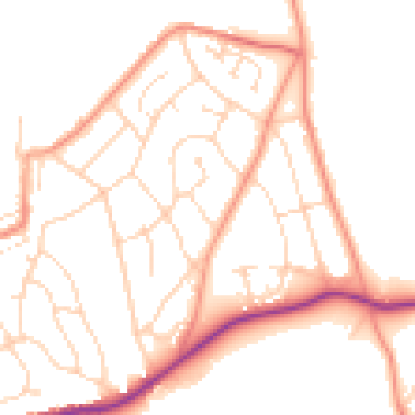 Daytime road noise heatmap for S43 2LD
