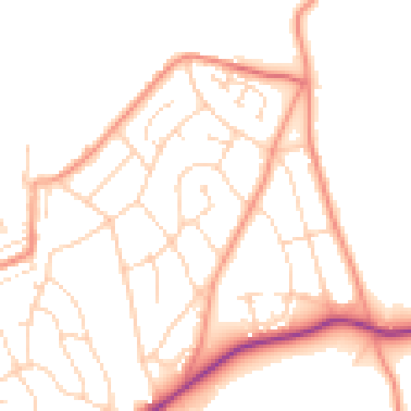 Daytime road noise heatmap for S43 2LZ