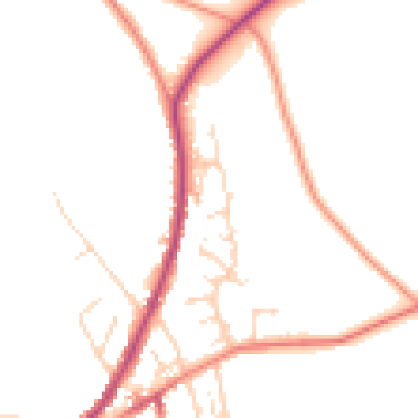 Daytime road noise heatmap for S43 2QD
