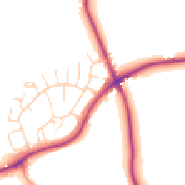 Daytime road noise heatmap for S43 3AB