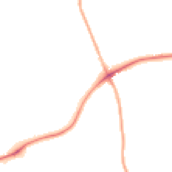 Night-time road noise heatmap for S43 3AB