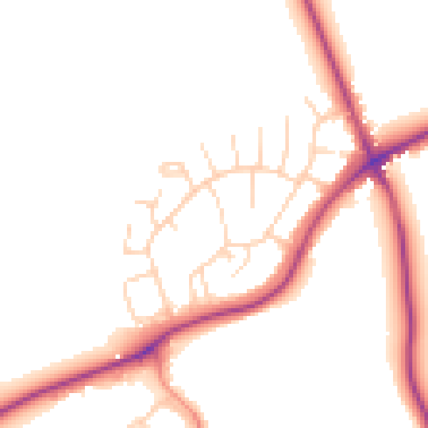 Daytime road noise heatmap for S43 3AP
