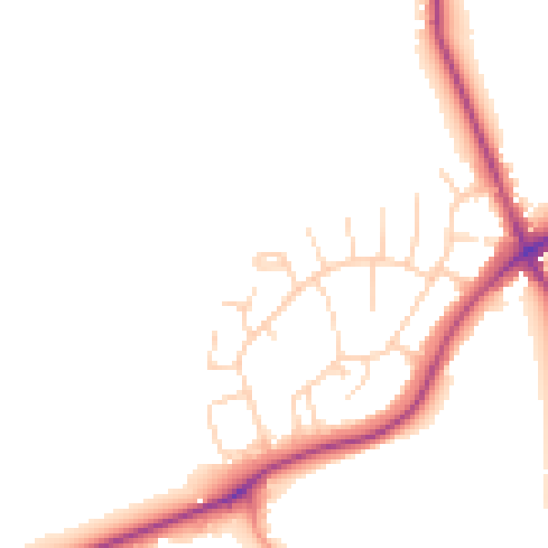Daytime road noise heatmap for S43 3AW