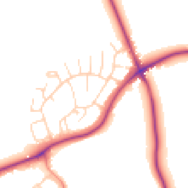 Daytime road noise heatmap for S43 3AZ