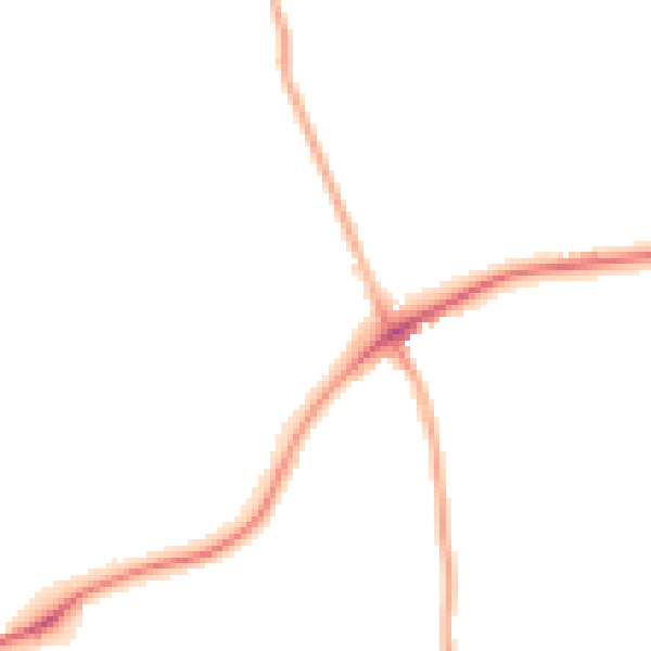 Night-time road noise heatmap for S43 3BD
