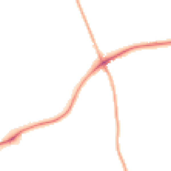 Night-time road noise heatmap for S43 3DN