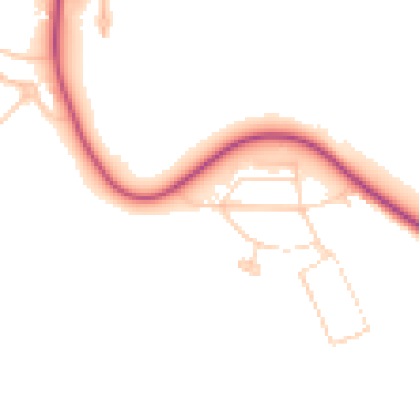 Daytime road noise heatmap for S43 3JU