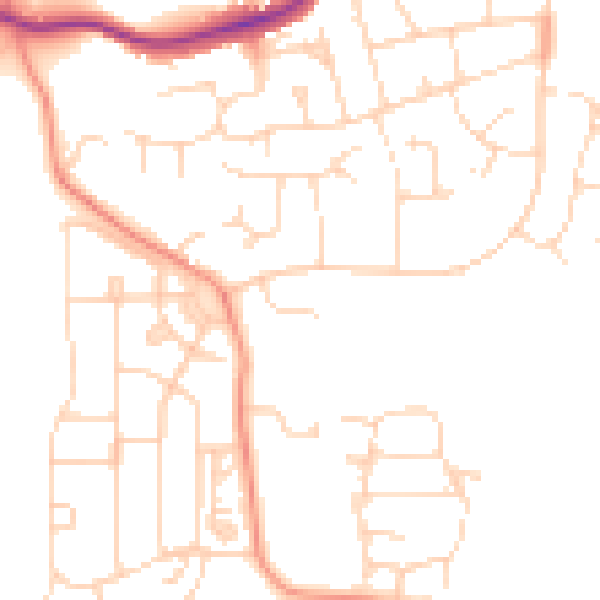Daytime road noise heatmap for S43 3LU