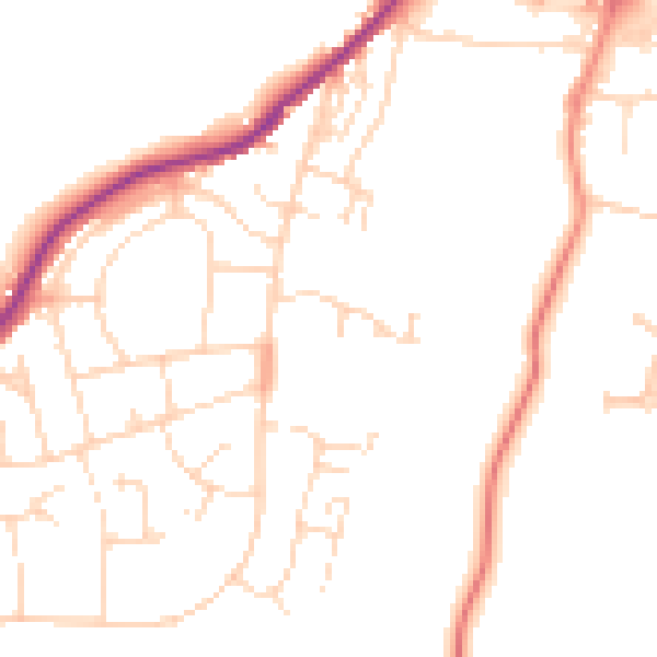 Daytime road noise heatmap for S43 3LW
