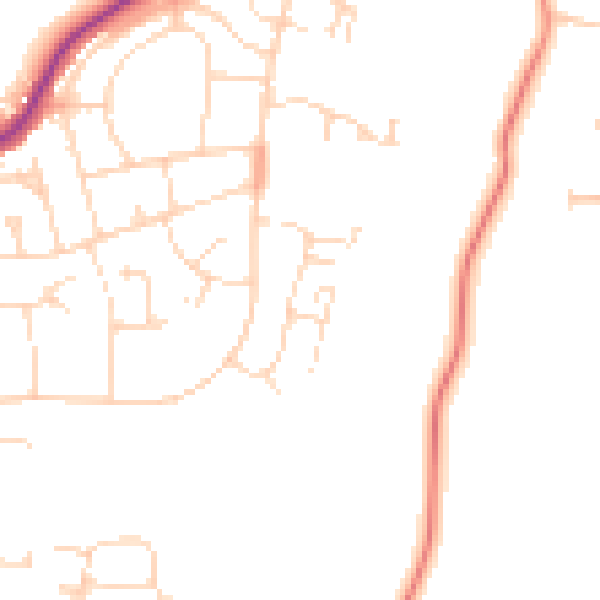 Daytime road noise heatmap for S43 3LY