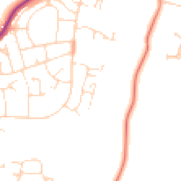 Daytime road noise heatmap for S43 3ND