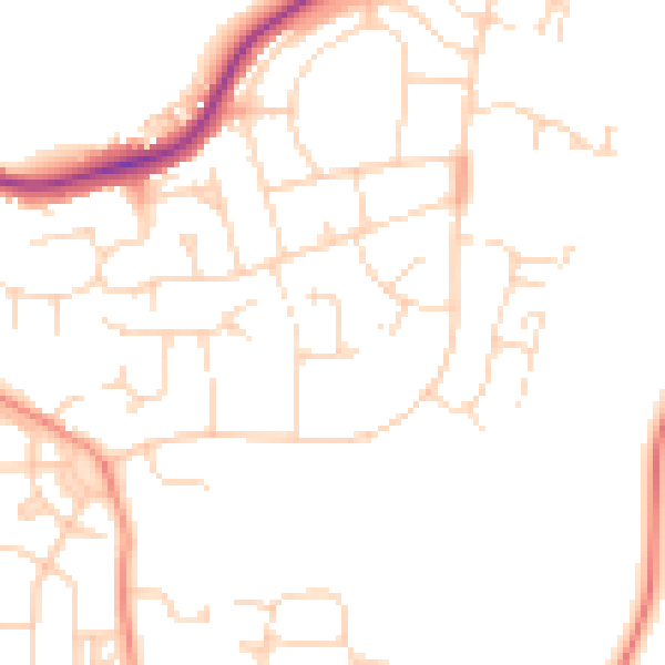 Daytime road noise heatmap for S43 3NL