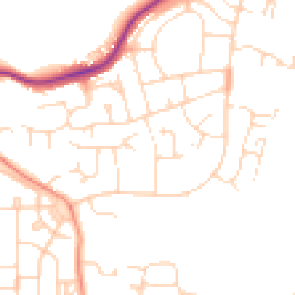 Daytime road noise heatmap for S43 3NW