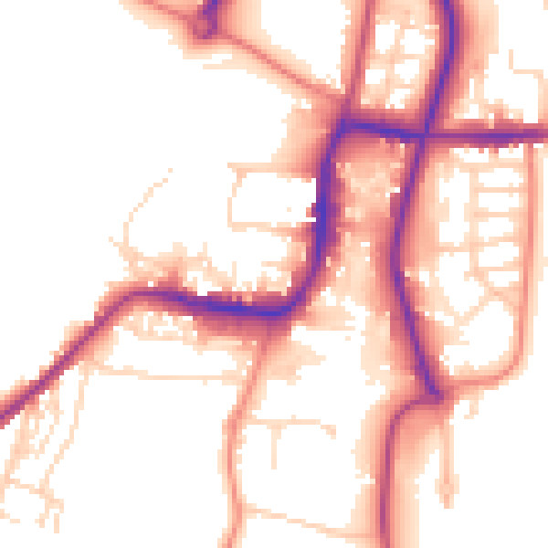 Daytime road noise heatmap for S43 3PB