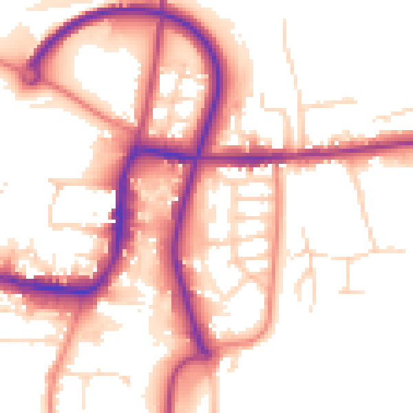 Daytime road noise heatmap for S43 3PQ